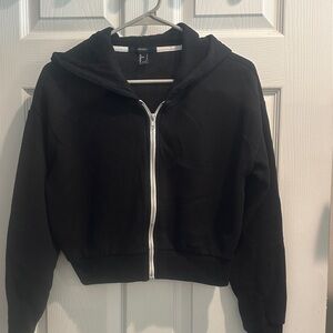 Forever 21 Black Zip-Up Hoodie